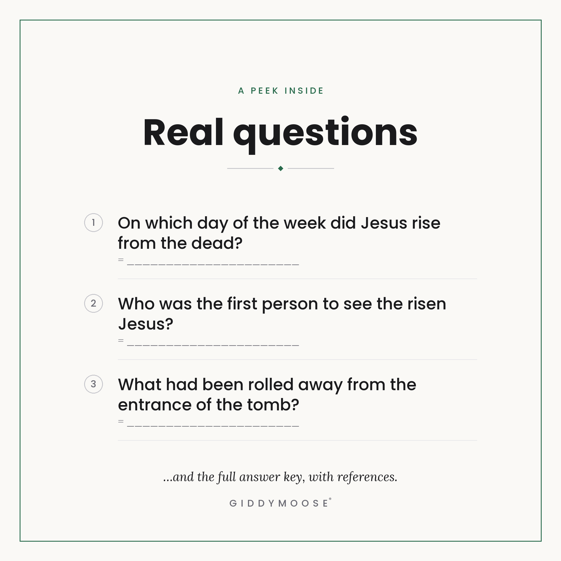 Resurrection of Jesus Bible Trivia Printable — image 3