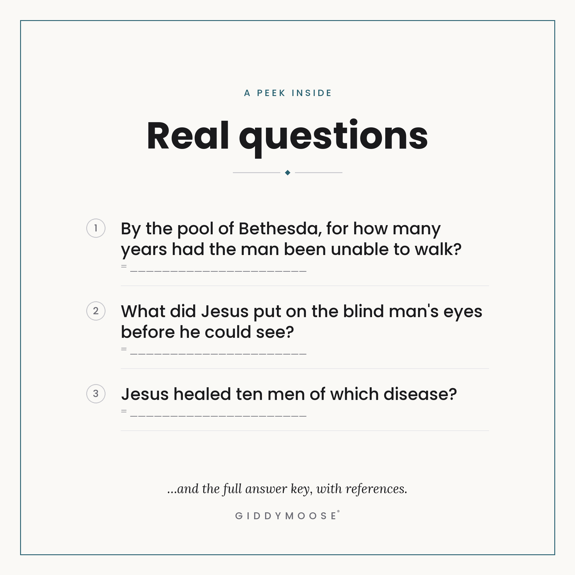 Miracles of Jesus Bible Trivia Printable Vol 2 — image 3