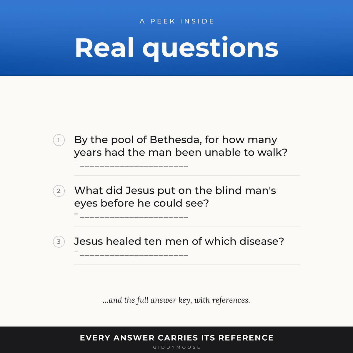 Miracles of Jesus Bible Trivia Printable Vol 2 — image 3