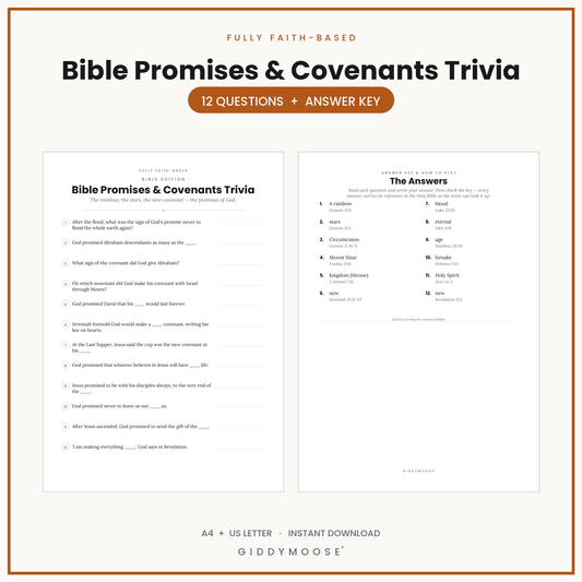 Bible Promises and Covenants Trivia Printable