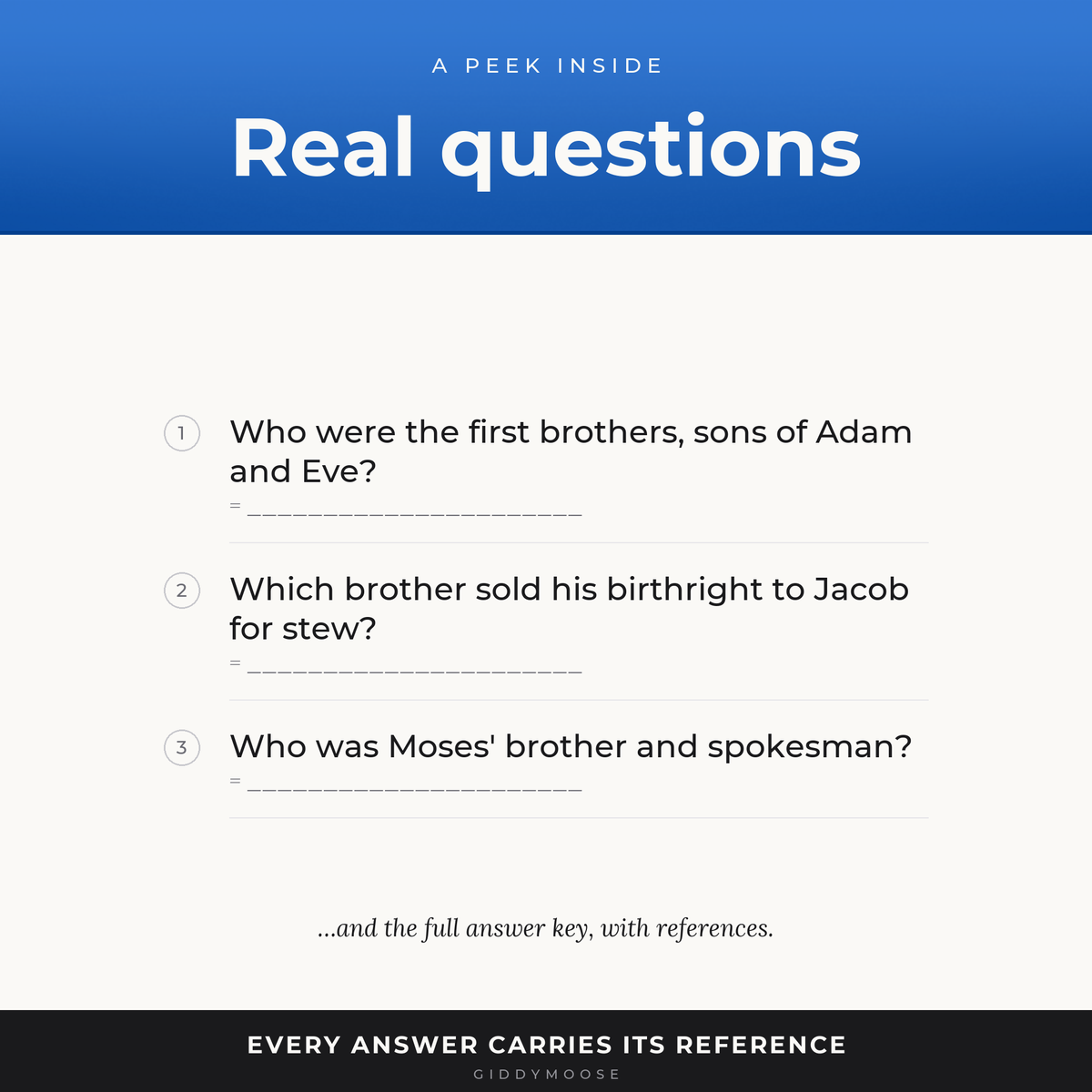 Bible Brothers and Sisters Trivia Printable — image 3