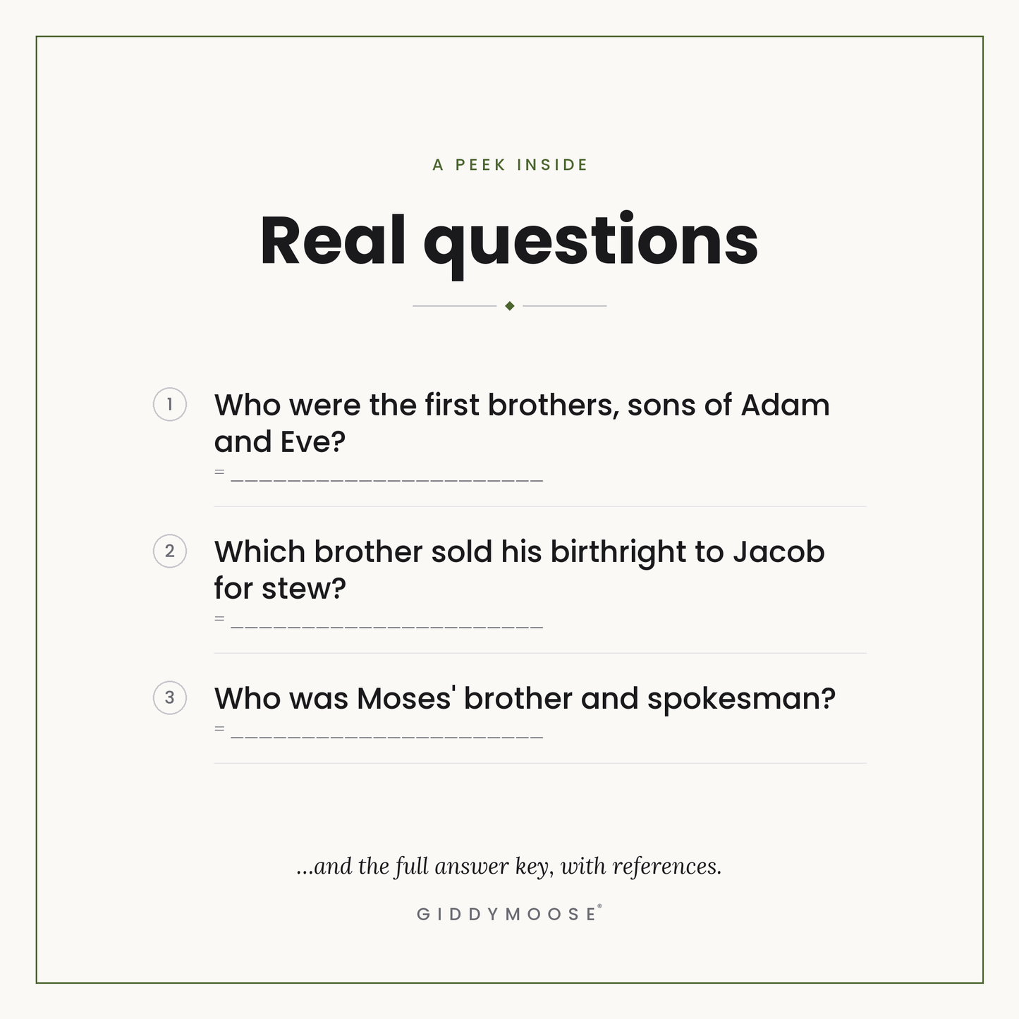 Bible Brothers and Sisters Trivia Printable — image 3