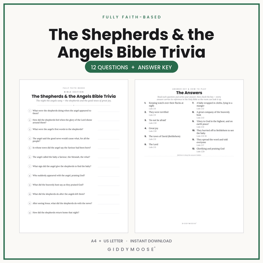 Shepherds and the Angels Bible Trivia Printable