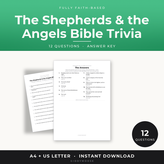 Shepherds and the Angels Bible Trivia Printable