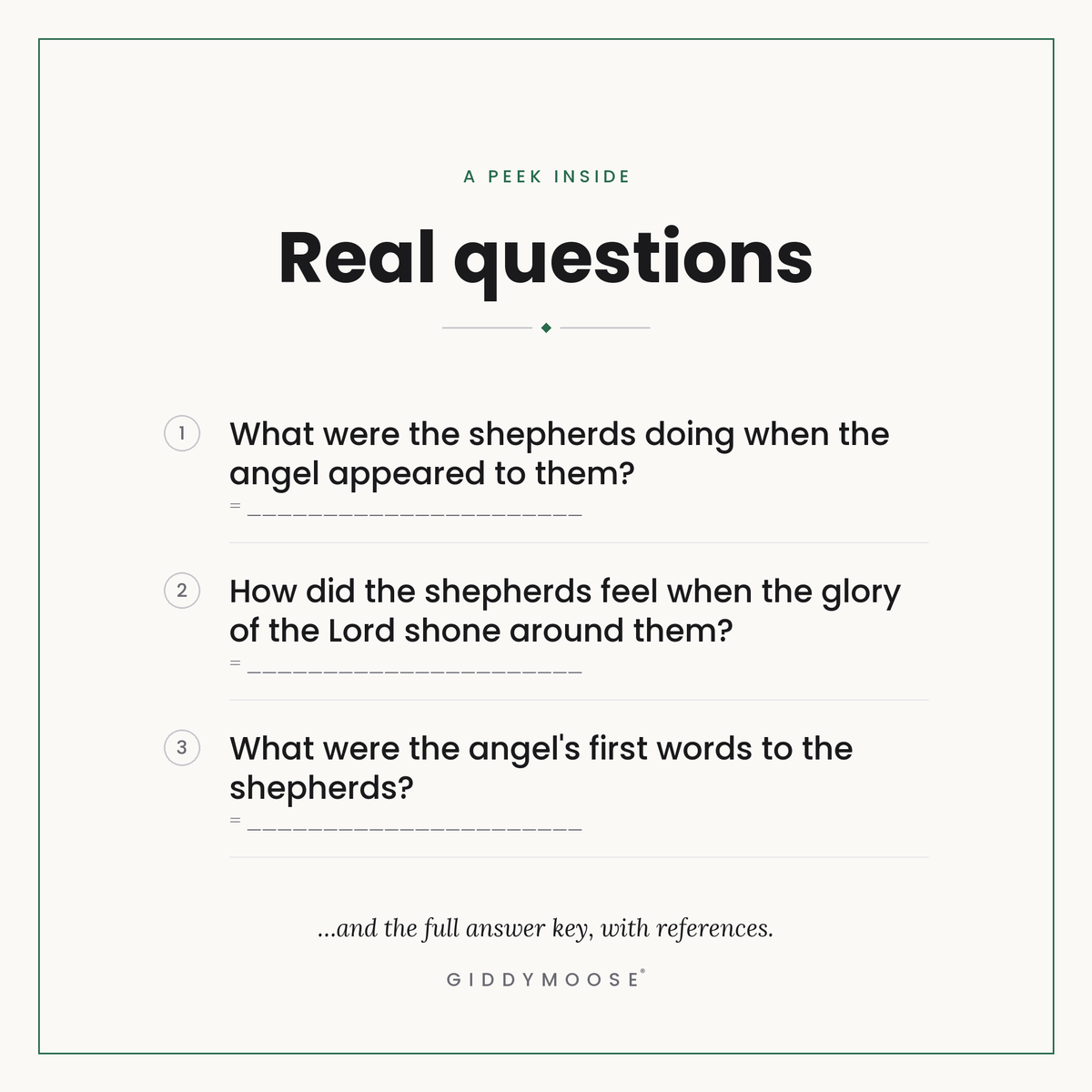 Shepherds and the Angels Bible Trivia Printable — image 3