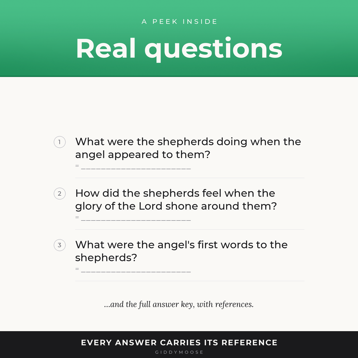 Shepherds and the Angels Bible Trivia Printable — image 3