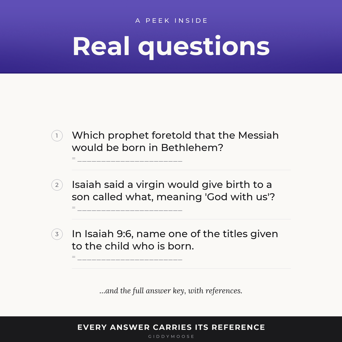 Christmas Prophecies Bible Trivia Printable — image 3
