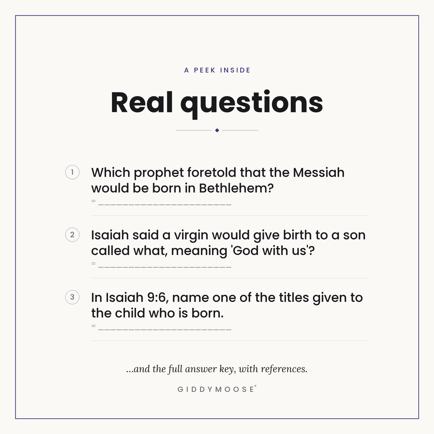 Christmas Prophecies Bible Trivia Printable — image 3