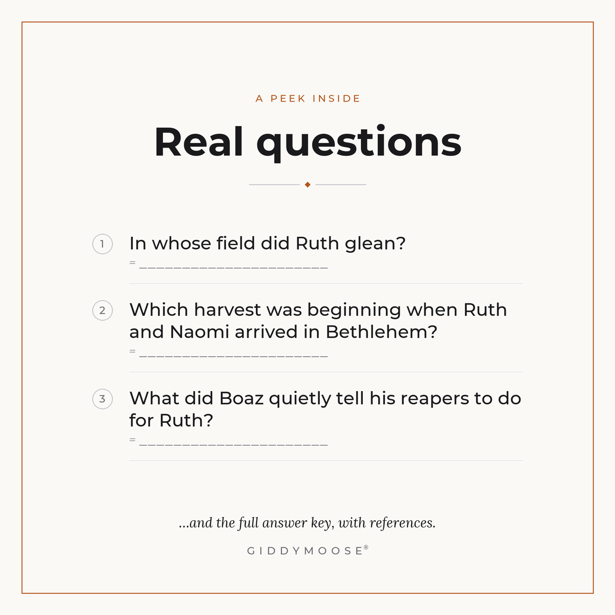 Ruth and the Barley Harvest Bible Trivia Printable — image 3