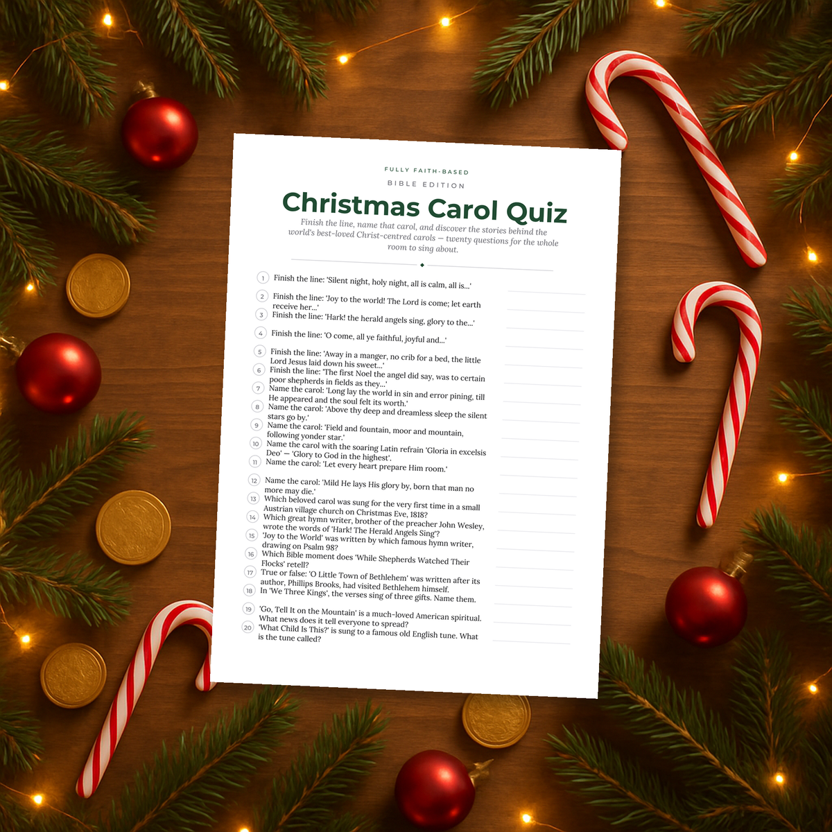 Christmas Carol Quiz Printable — image 5