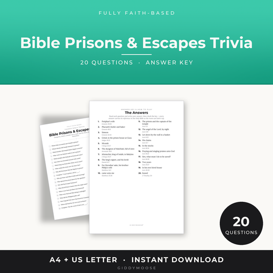 Bible Prisons and Escapes Trivia Printable