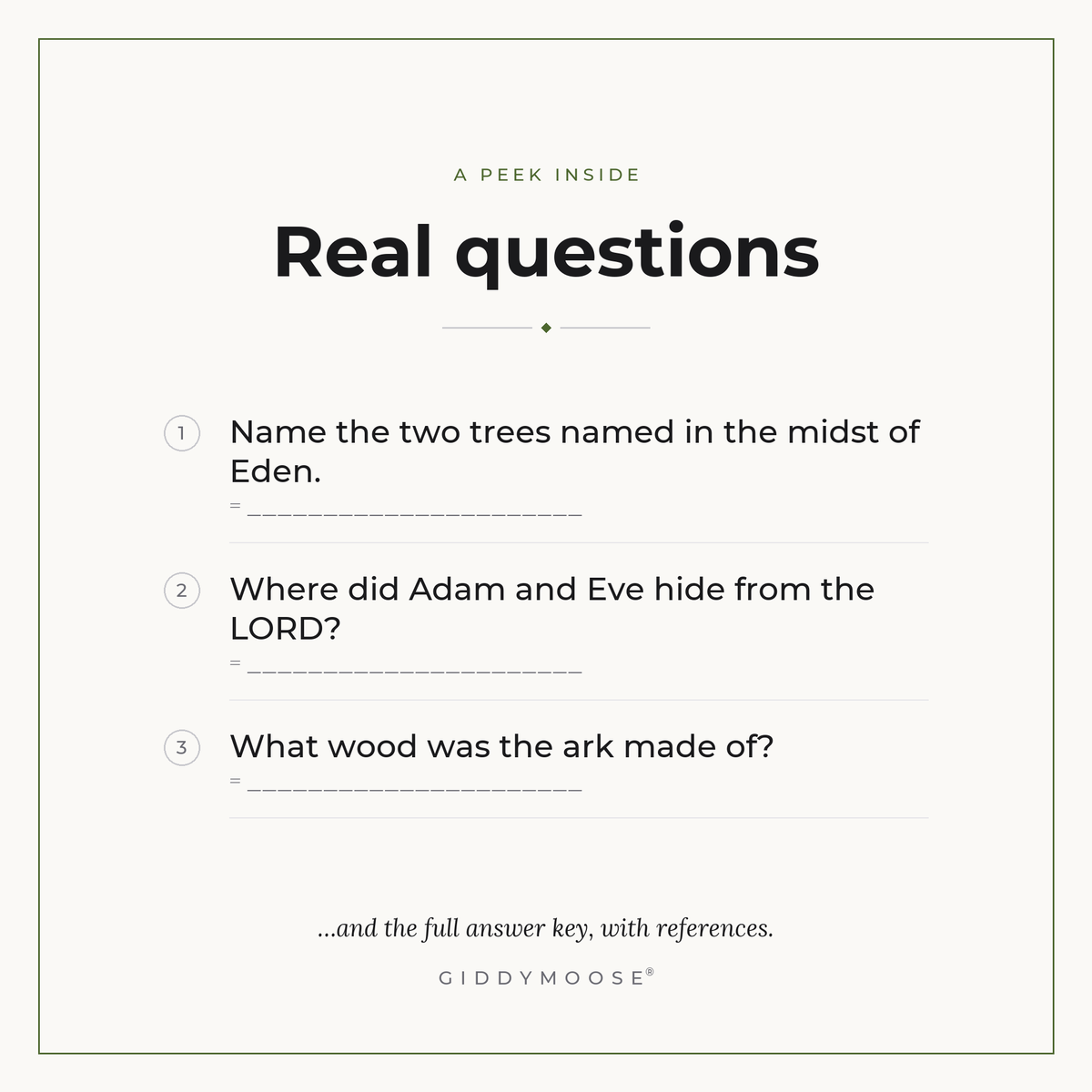 Bible Trees and Gardens Trivia Printable — image 3