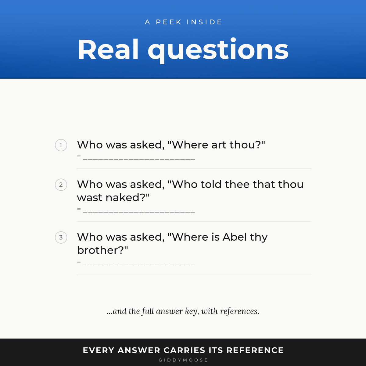 Questions God Asked Bible Trivia Printable — image 3