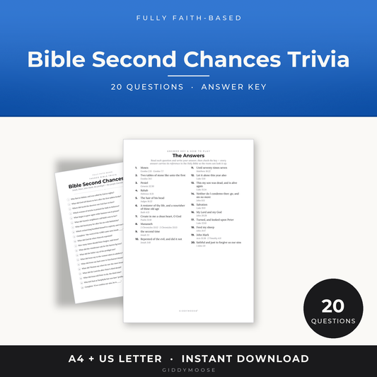 Bible Second Chances Trivia Printable