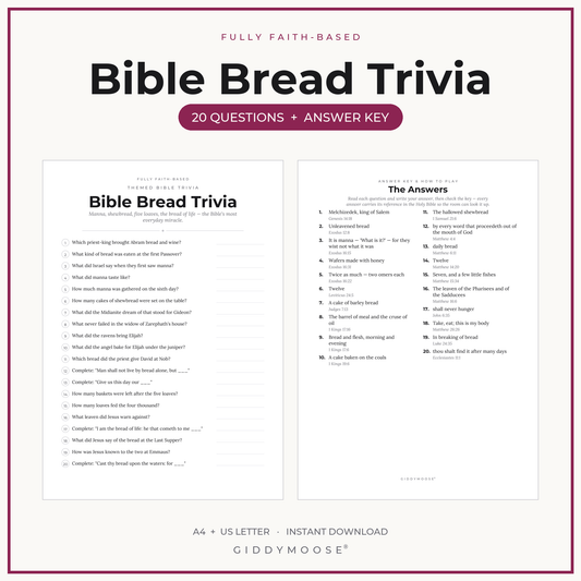 Bible Bread Trivia Printable