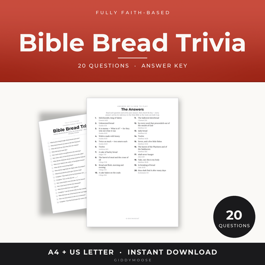 Bible Bread Trivia Printable
