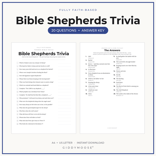 Bible Shepherds Trivia Printable