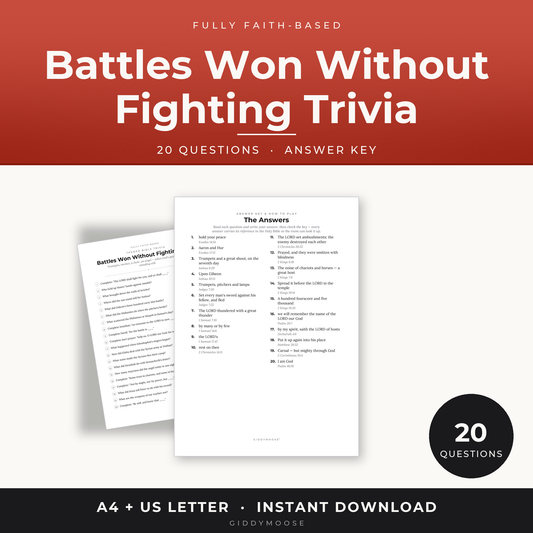 Battles Won Without Fighting Bible Trivia Printable