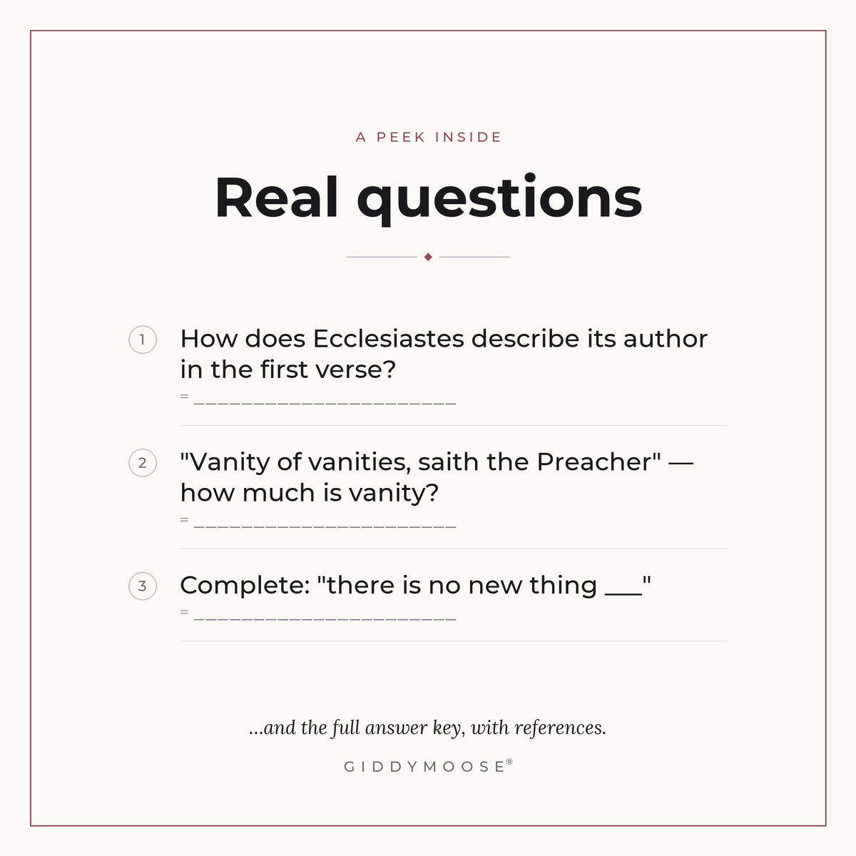 Ecclesiastes and Song of Solomon Bible Trivia Printable — image 3