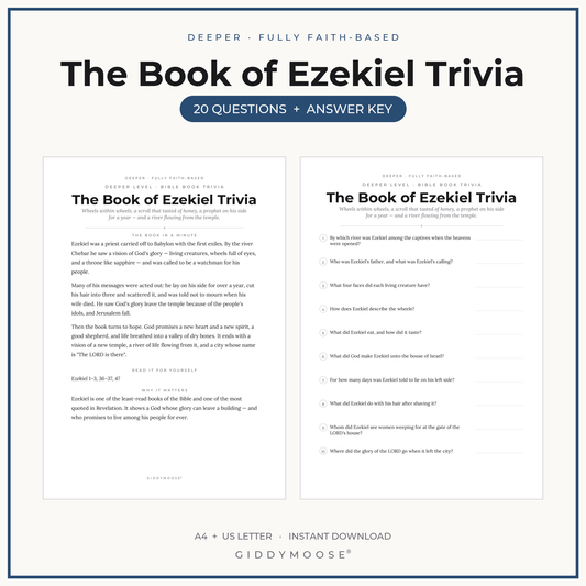 Book of Ezekiel Bible Trivia Printable
