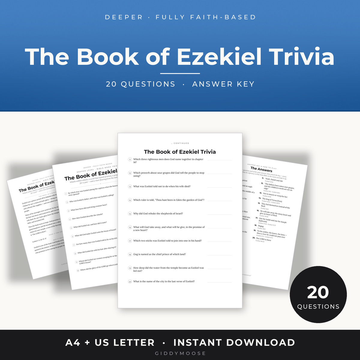 Book of Ezekiel Bible Trivia Printable