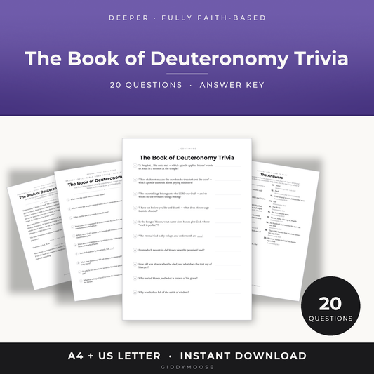 Book of Deuteronomy Bible Trivia Printable