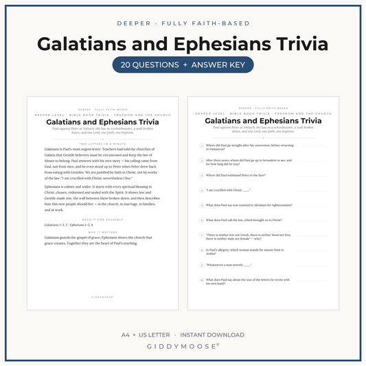 Galatians and Ephesians Bible Trivia Printable