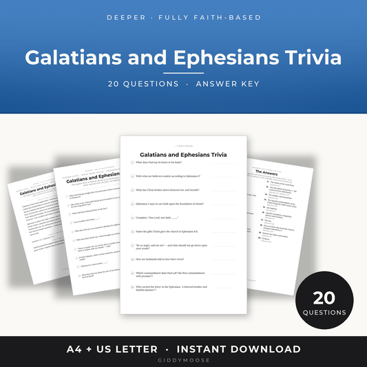 Galatians and Ephesians Bible Trivia Printable