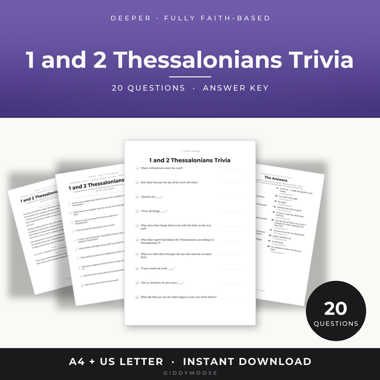 1 and 2 Thessalonians Bible Trivia Printable