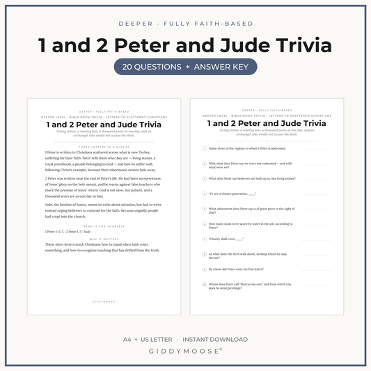 1 and 2 Peter and Jude Bible Trivia Printable