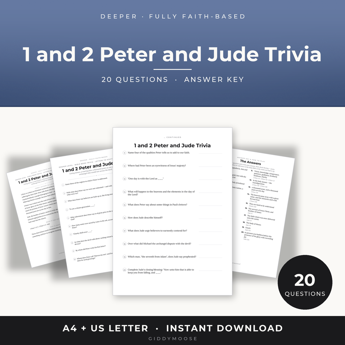 1 and 2 Peter and Jude Bible Trivia Printable