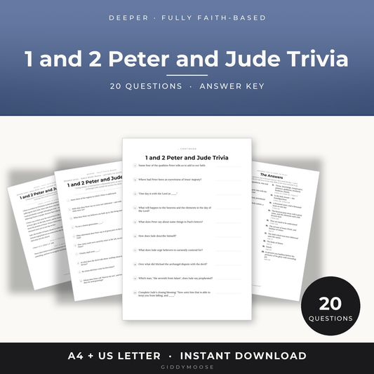 1 and 2 Peter and Jude Bible Trivia Printable
