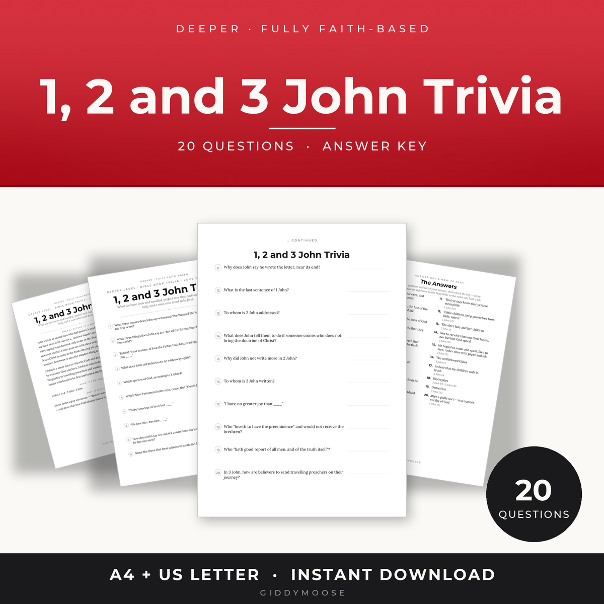 1 2 and 3 John Bible Trivia Printable