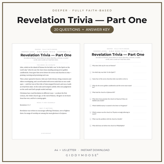 Revelation Bible Trivia Part 1 Printable