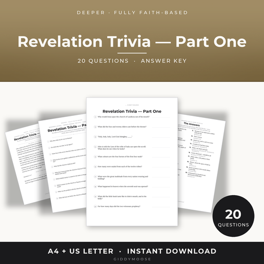 Revelation Bible Trivia Part 1 Printable