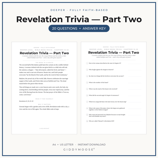 Revelation Bible Trivia Part 2 Printable