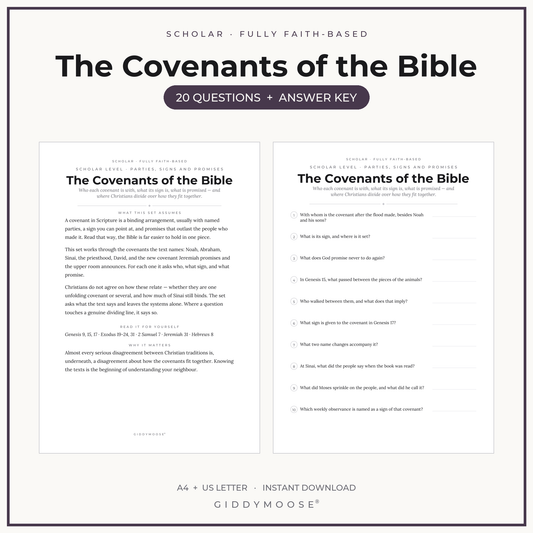 Covenants of the Bible Trivia Printable