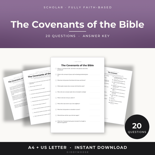 Covenants of the Bible Trivia Printable