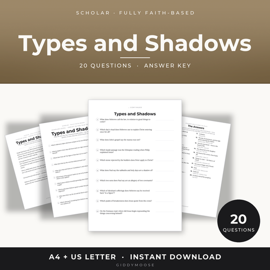 Types and Shadows Bible Trivia Printable
