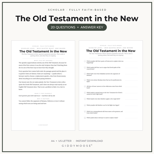 Old Testament in the New Bible Trivia Printable