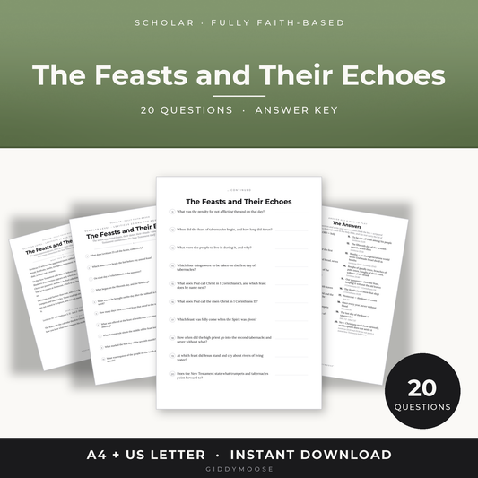 Feasts of the Bible Trivia Printable