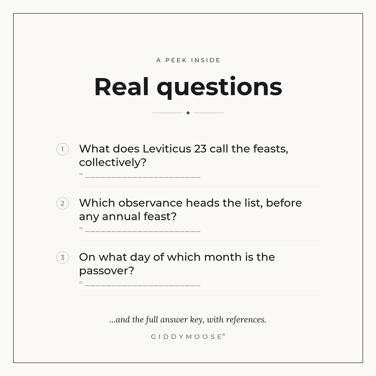 Feasts of the Bible Trivia Printable — image 3
