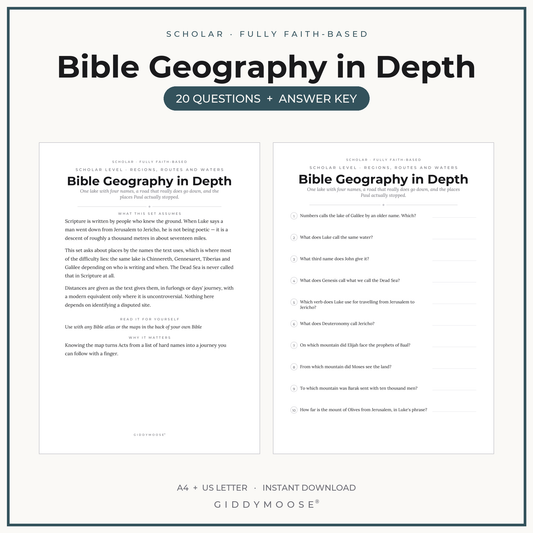 Bible Geography Trivia Printable