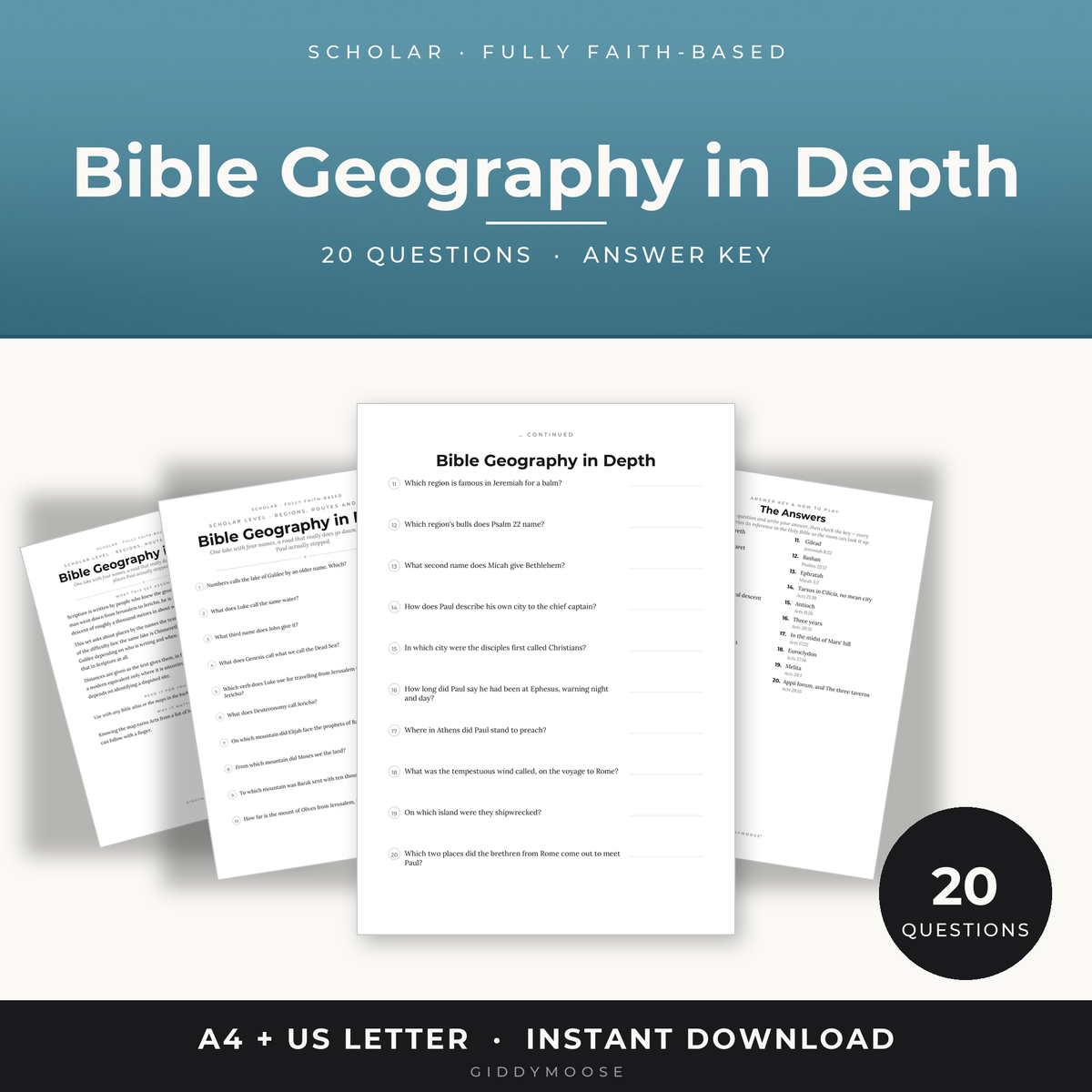 Bible Geography Trivia Printable