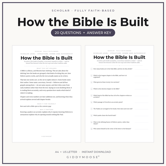 How the Bible Is Built Trivia Printable