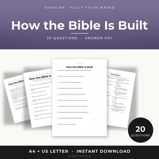 How the Bible Is Built Trivia Printable