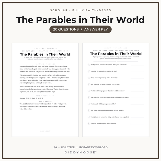 Parables in Context Bible Trivia Printable