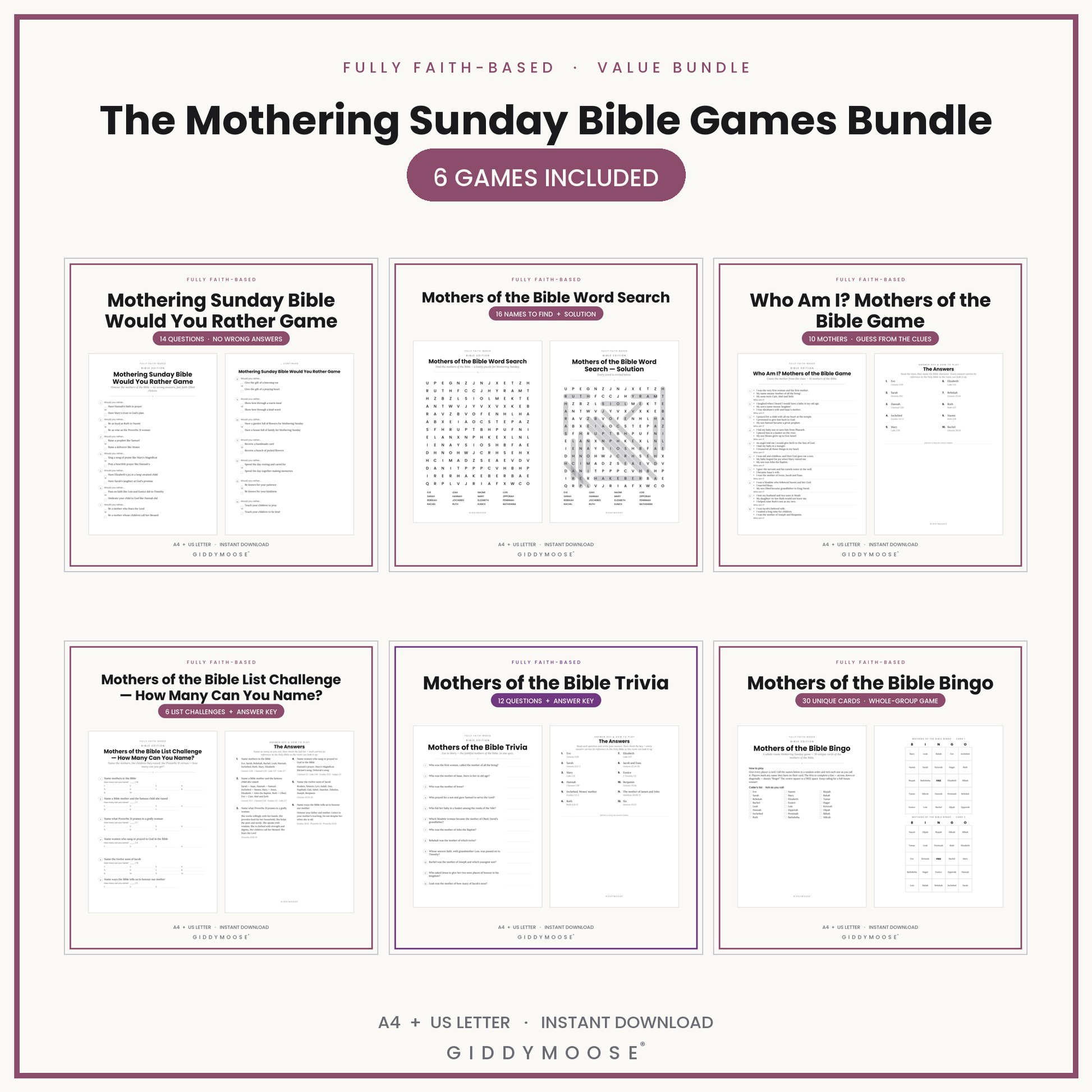 The Mothering Sunday Bible Games Bundle — image 3