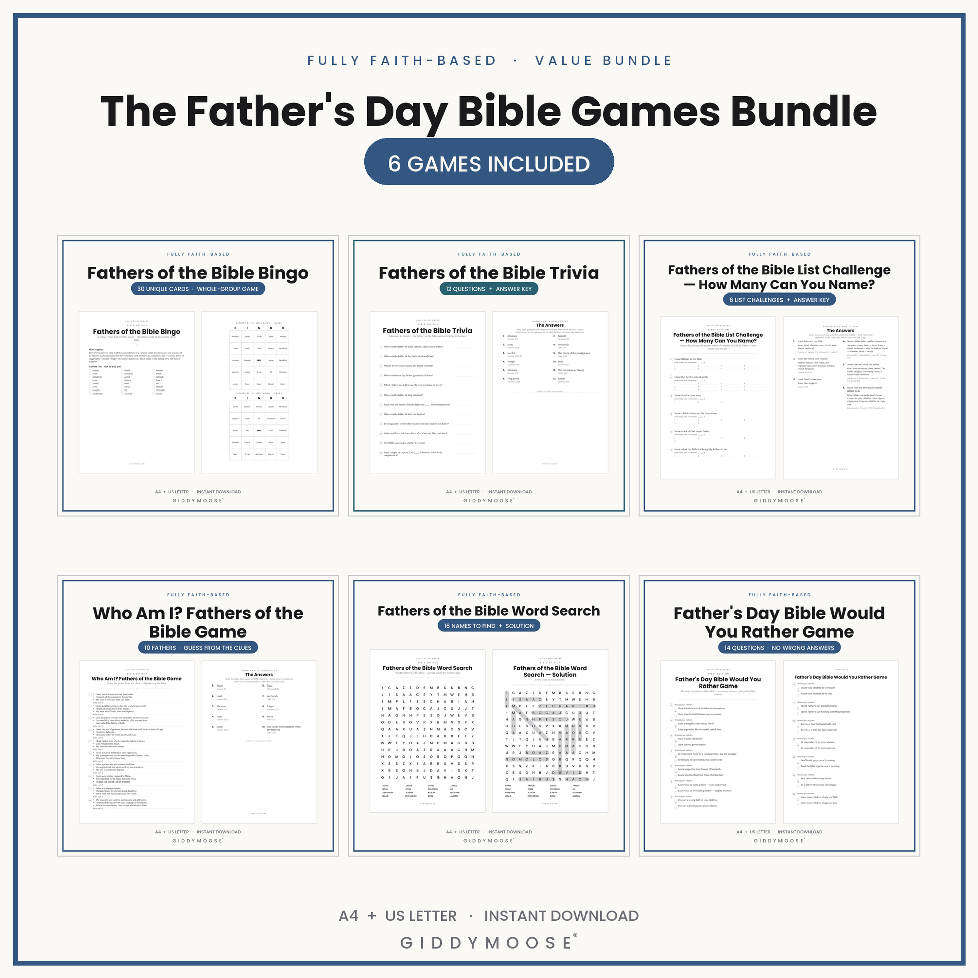 The Father's Day Bible Games Bundle