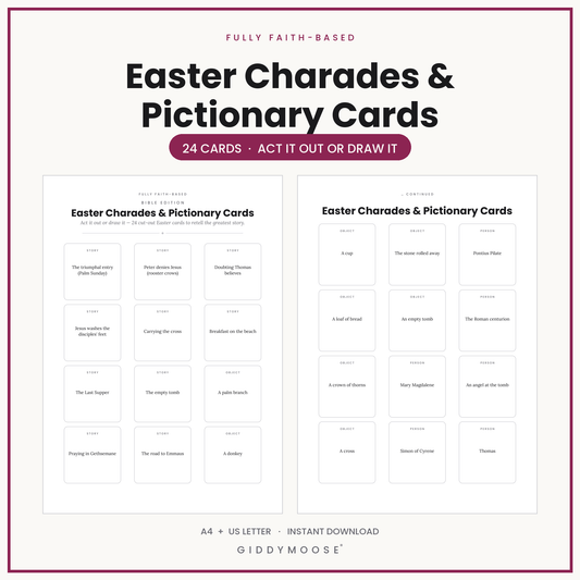 Easter Charades and Pictionary Printable